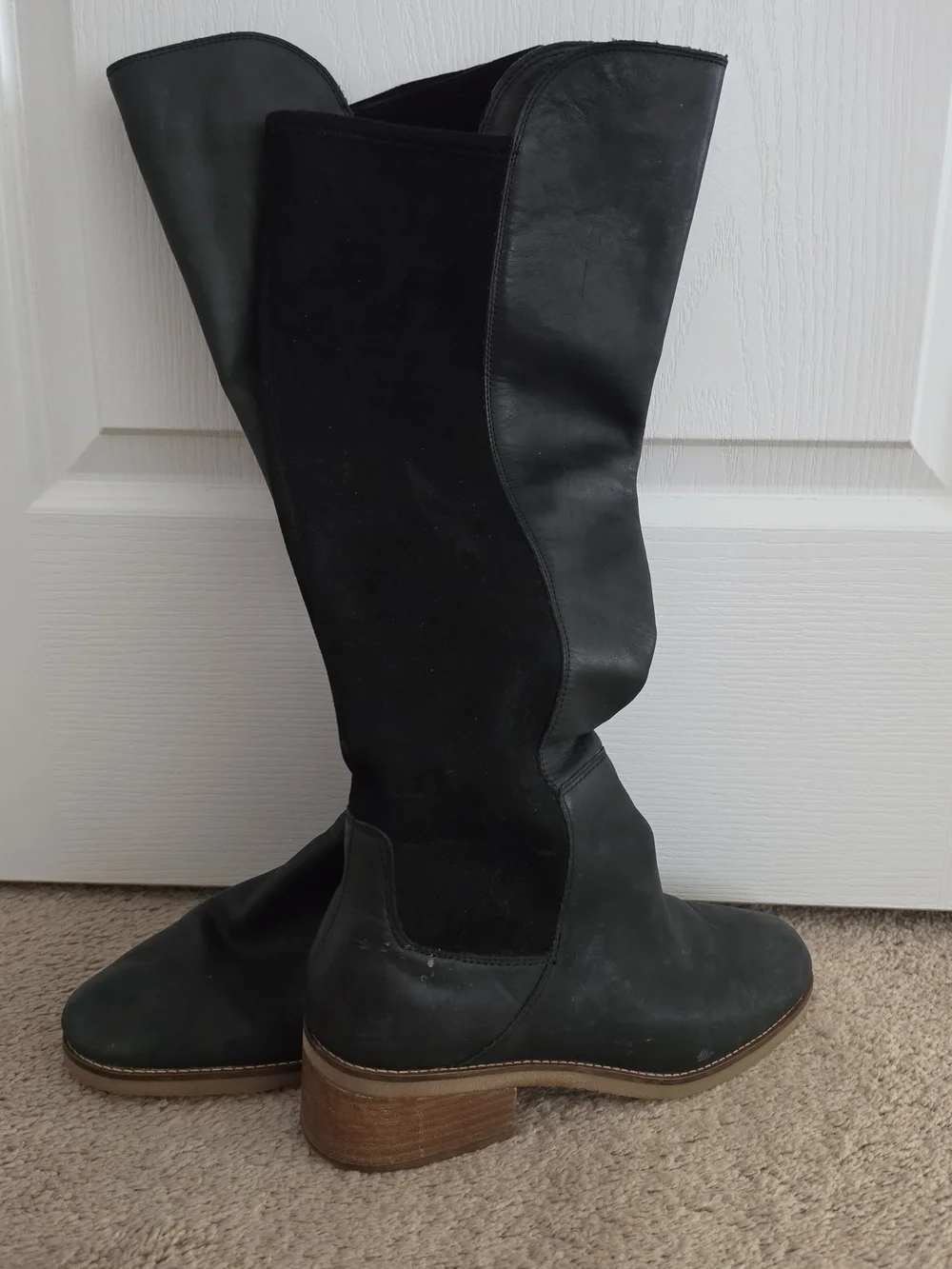 Lucky Brand Black Over-the-Knee Leather & Suede Boots